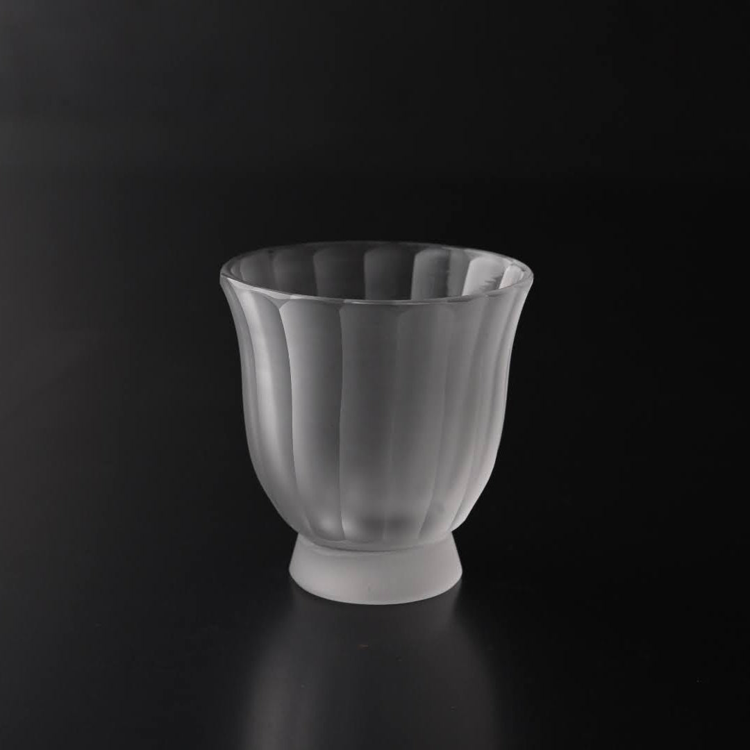 Sakumon Guinomi Sake Cup - Stripe Ashi Footed