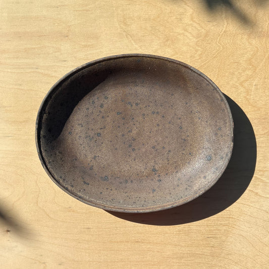 Earth Brown Oval Plate 11"