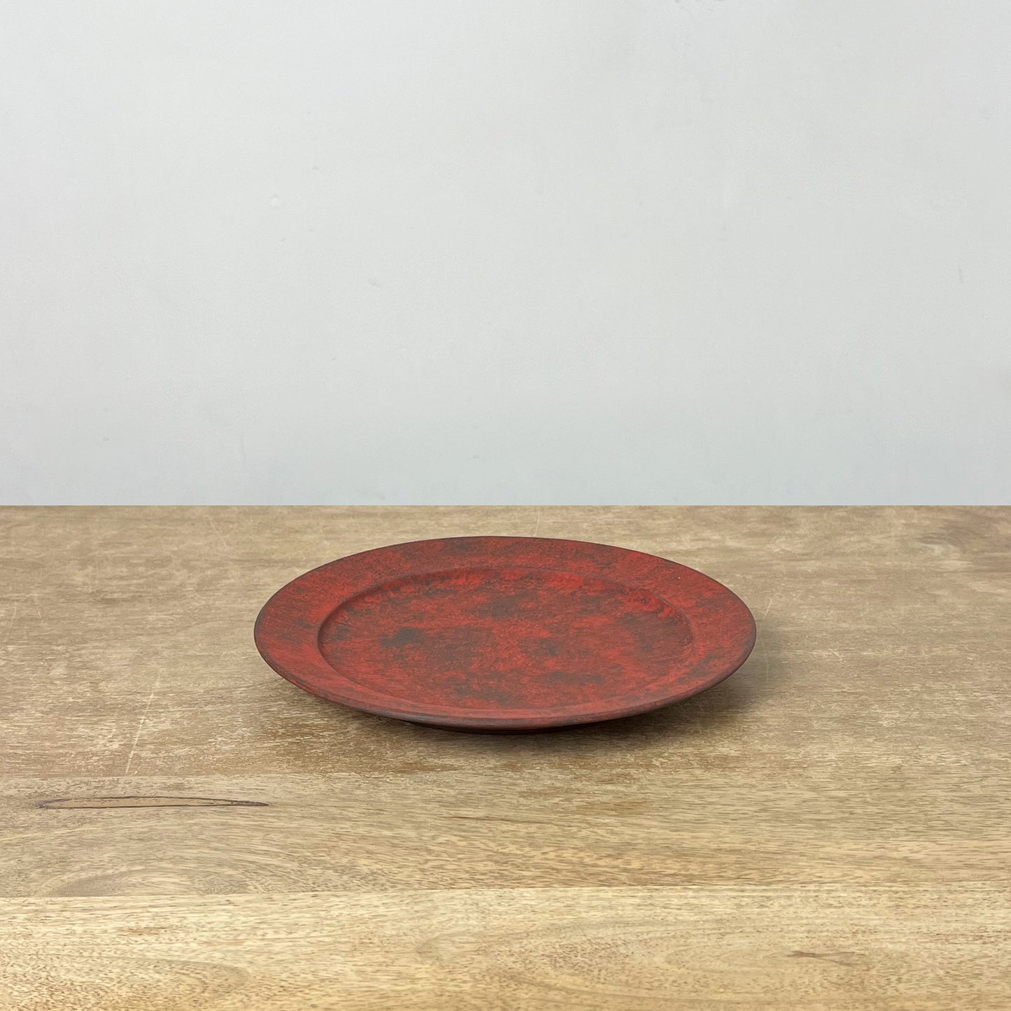 Red Rimmed Plate 8"