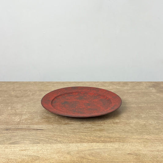 Red Rimmed Plate 8"