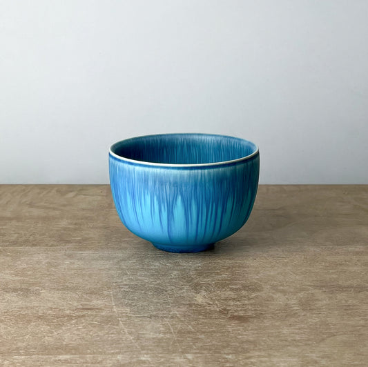 Chawan Matcha Bowl 4.5”, Indigo Wash Turkish Blue