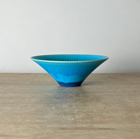 Asagao Bowl 8.5”, Indigo Wash Turkish Blue